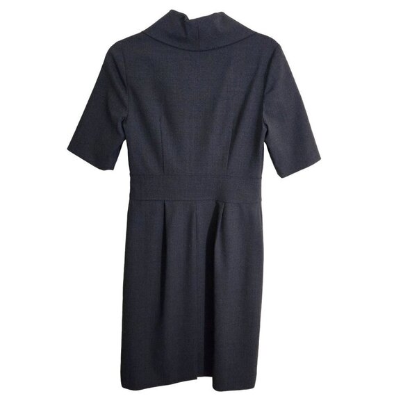 Lands' End Unique Gray Wool Blend Secretary Chic Midi Dress Size 6T - Picture 2 of 9